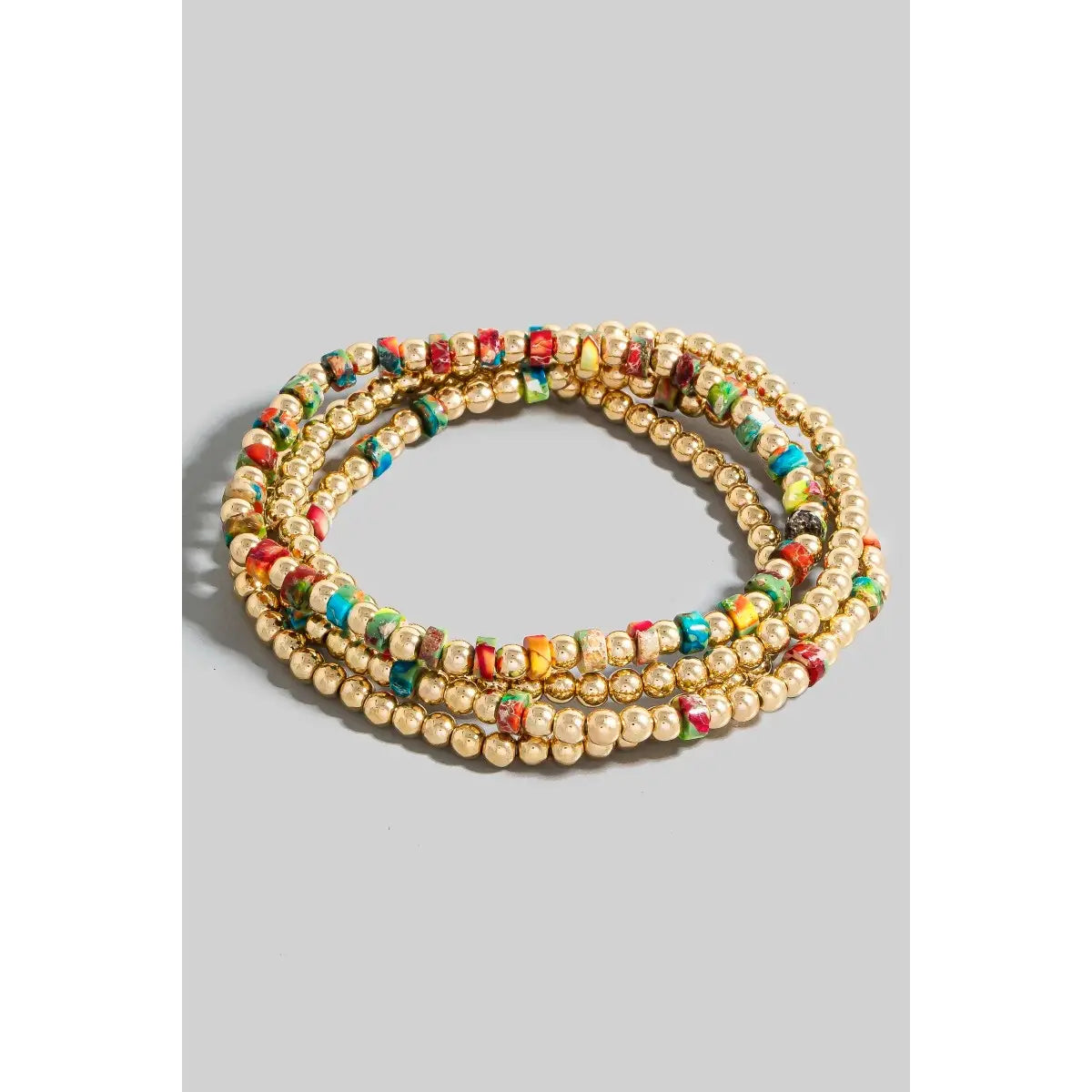 Metallic & Stone Beaded Bracelet Set