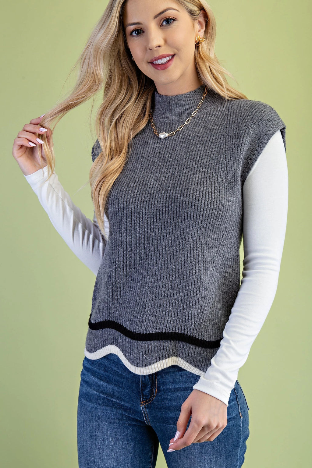 【新品未使用】Heve tinker knit vest gray Zip-Up Mohair Vest – nanamica NEW YORK