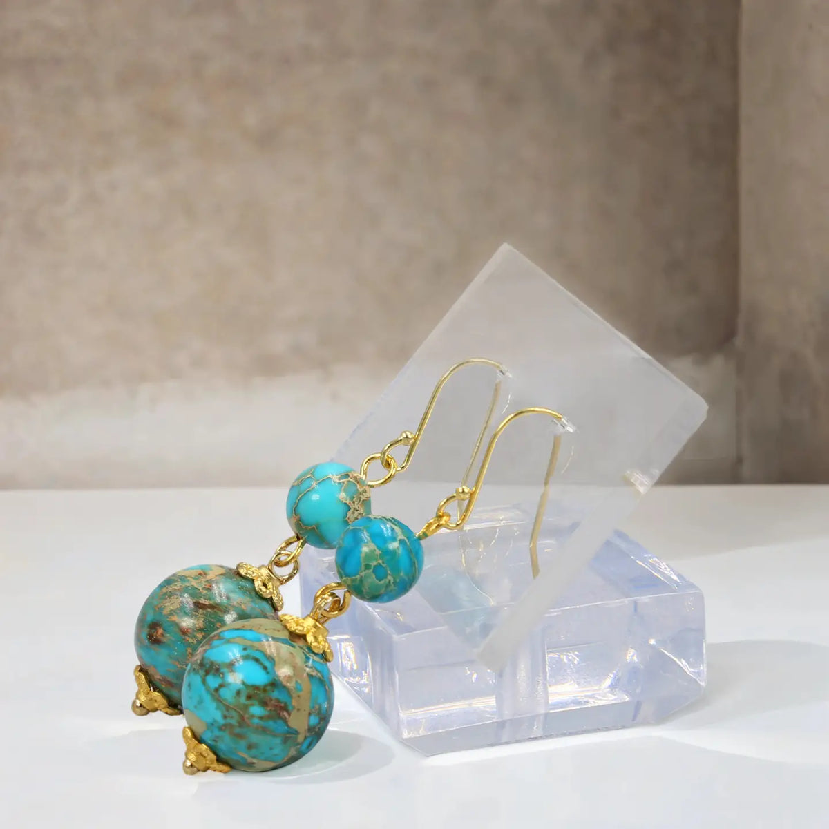 Golden Serenity Imperial Jasper Earrings