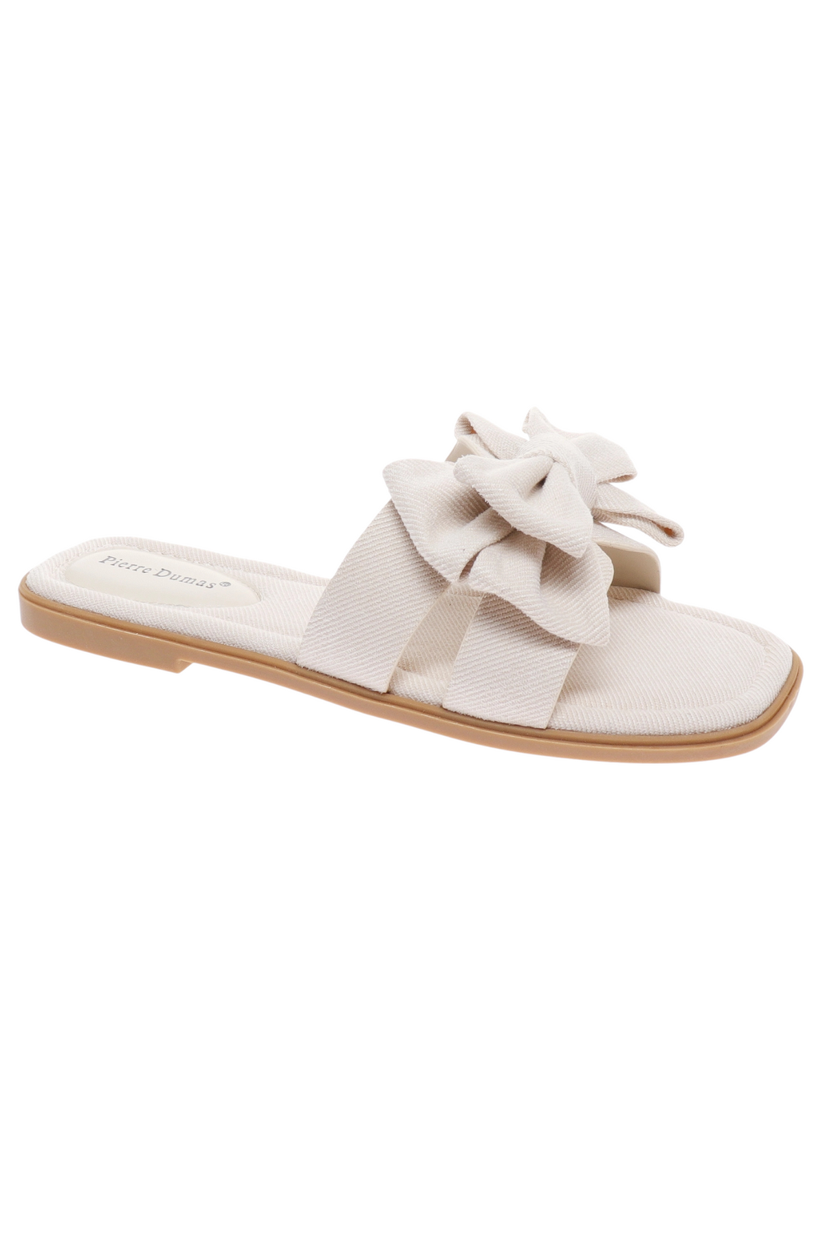 Fancy Folds Bow Nude Sandals