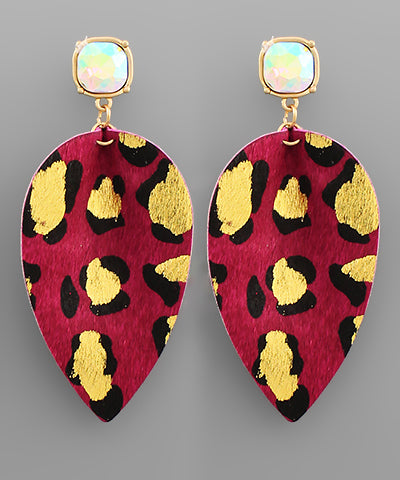 Savanna Breeze Leopard Leaf Earrings