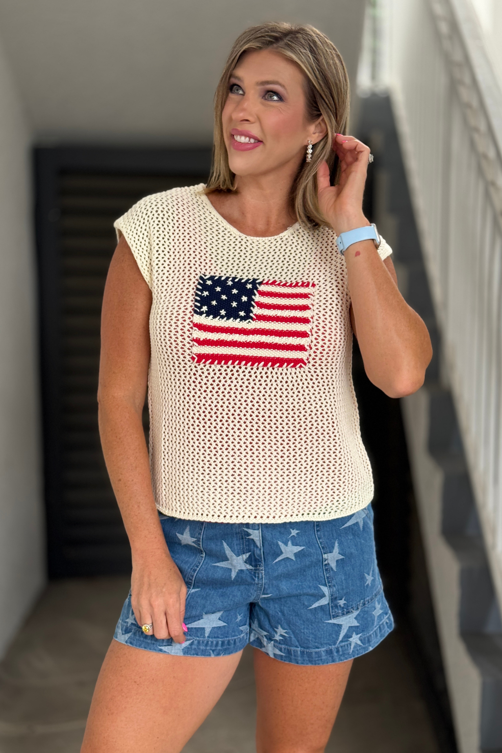 The Sweet Freedom Knit Top | Patriotic American Flag Sweater Top