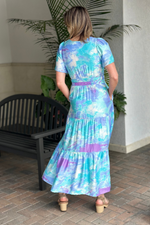 Kylie Watercolor Tiered Maxi Dress