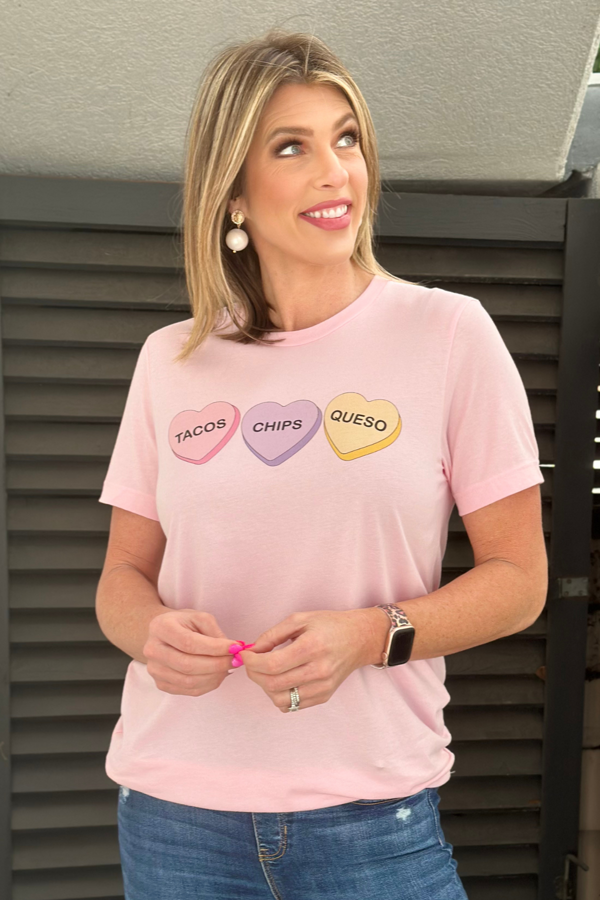 Tacos Chips Queso Candy Hearts T-Shirt