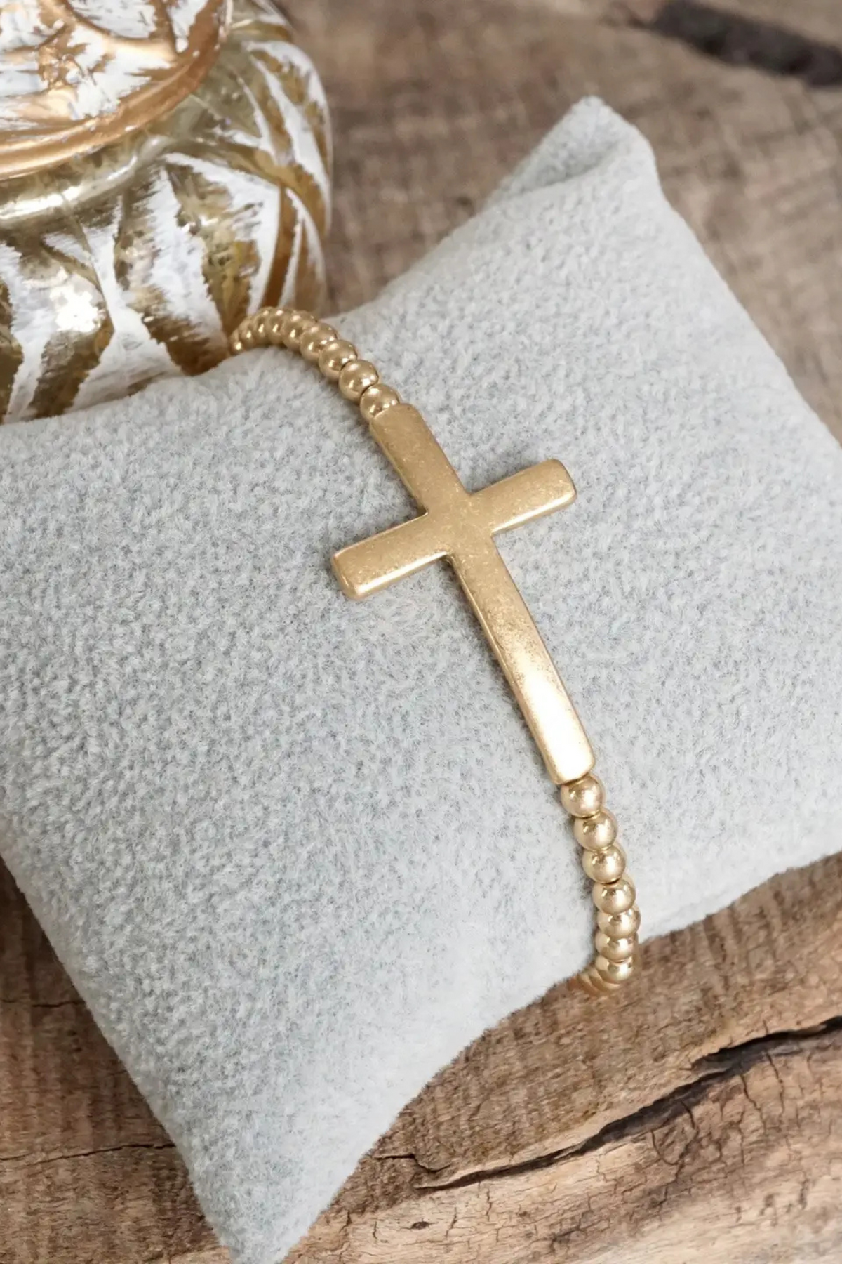 The Faithful Glow Stretch Bracelet – Worn Gold