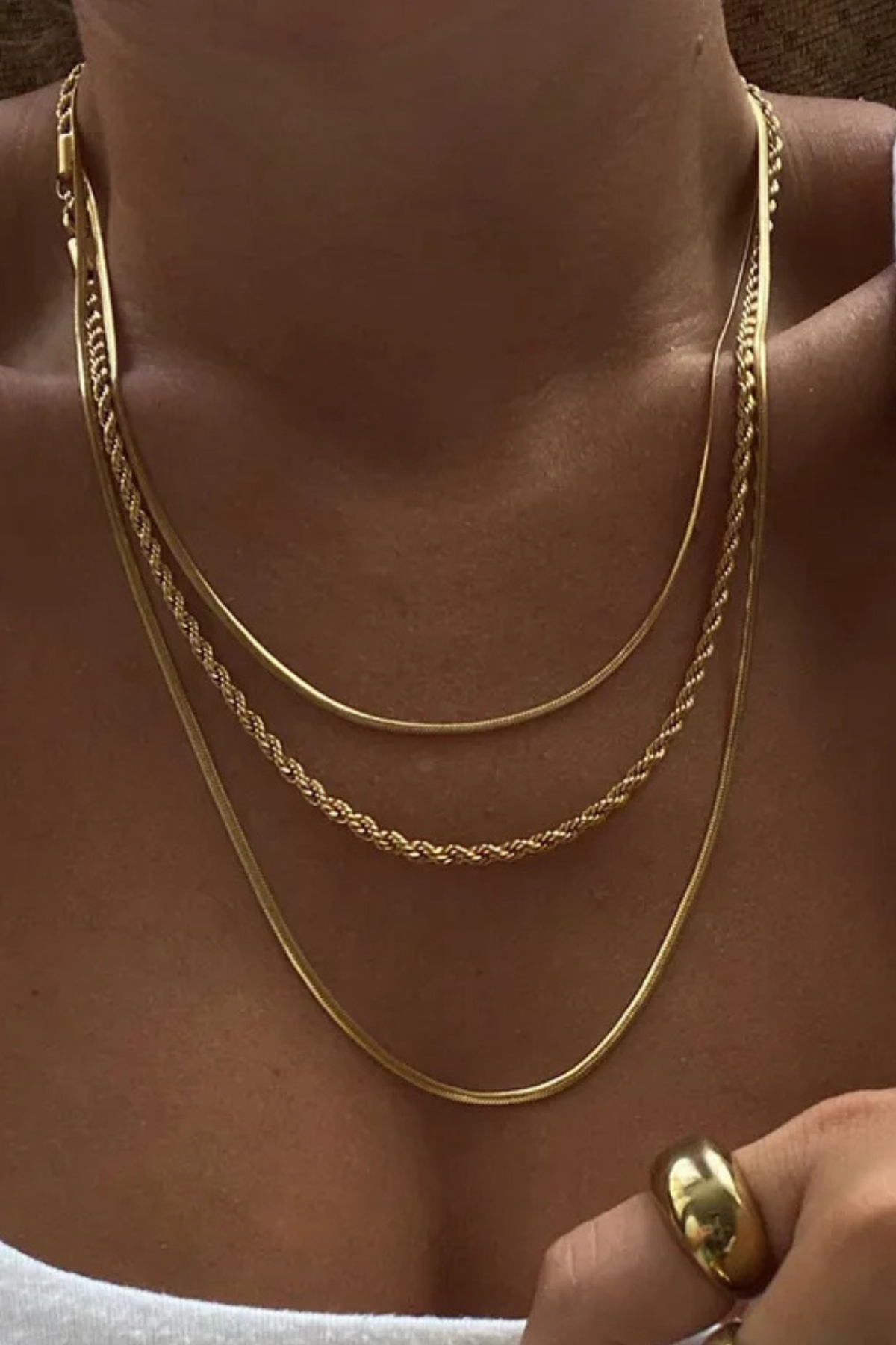 The Retro Edge Layered Necklace Set