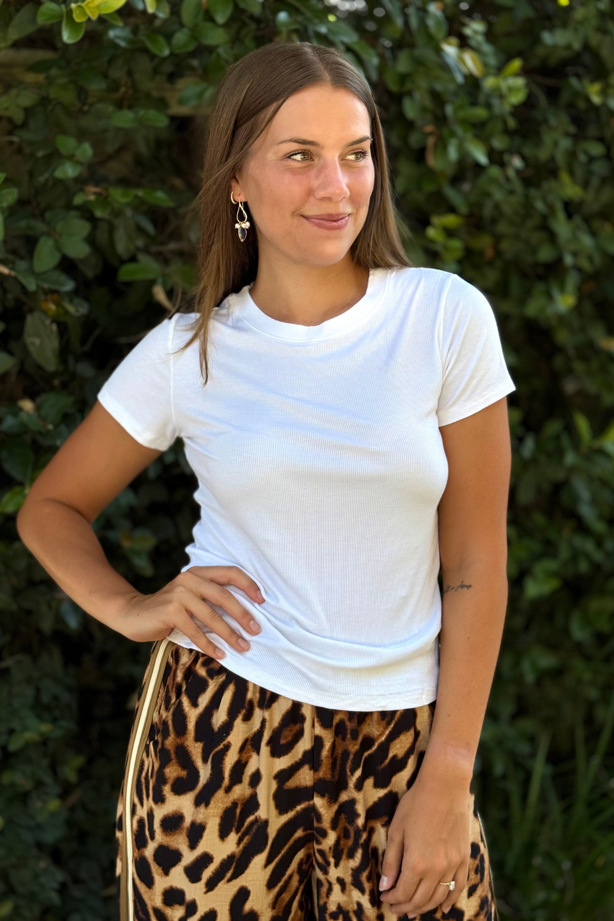 Second Skin Ribbed Top in White