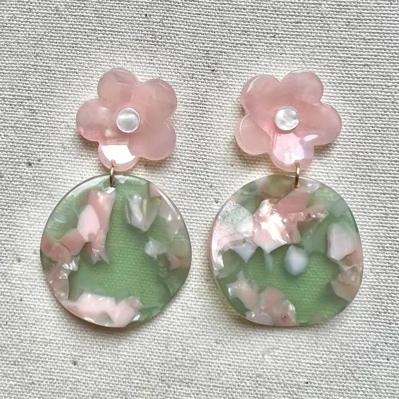 The Blossom Marble Drop Earrings