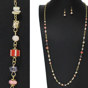 The Blush Pop Mixed Resin Beaded Necklace Set