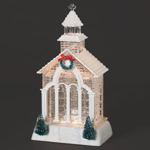 Roman Lighted Swirl Church with Wreath