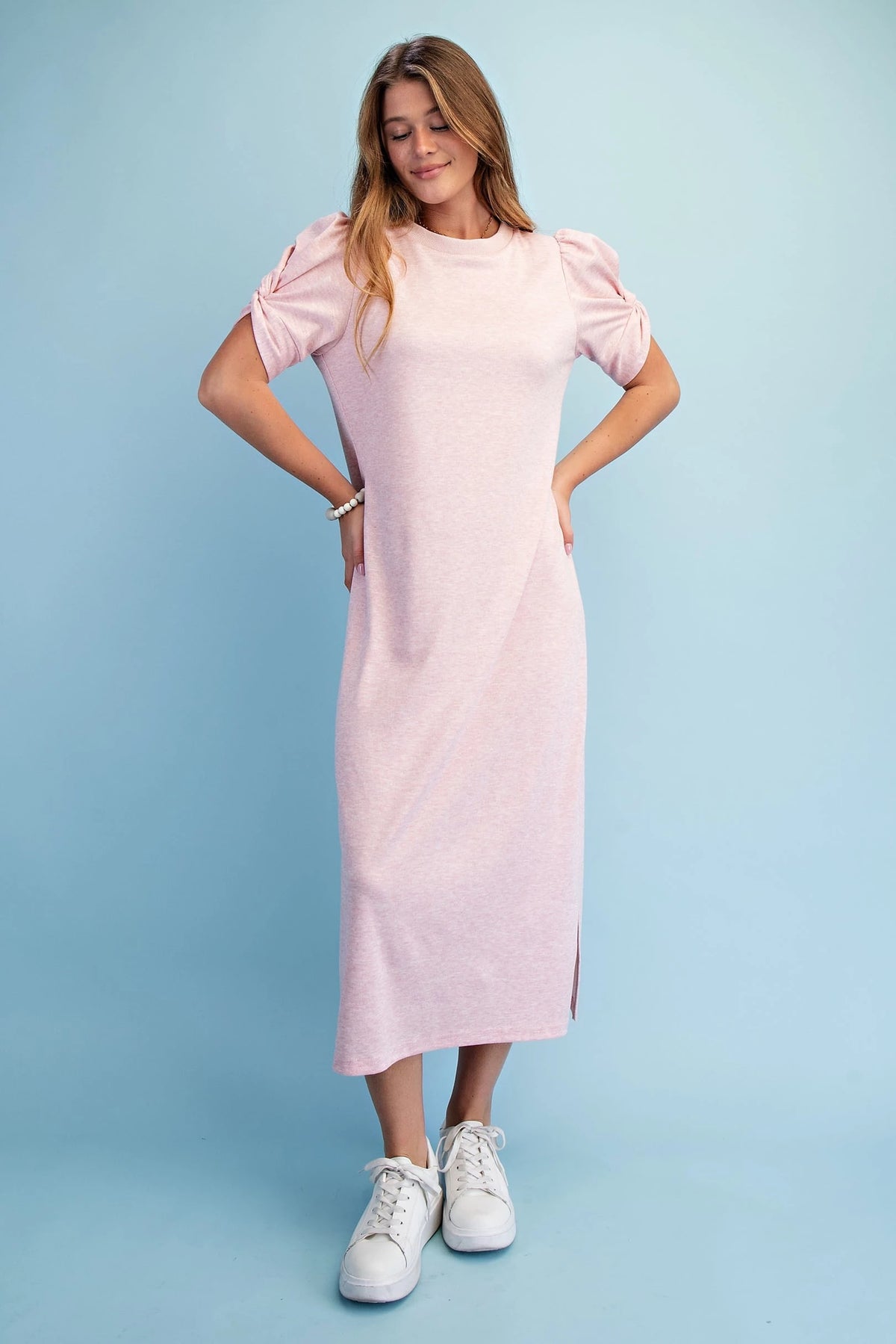 Knit Round Neck Midi Dress