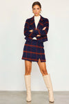 Mendocino Plaid Front Slit Mini Skirt