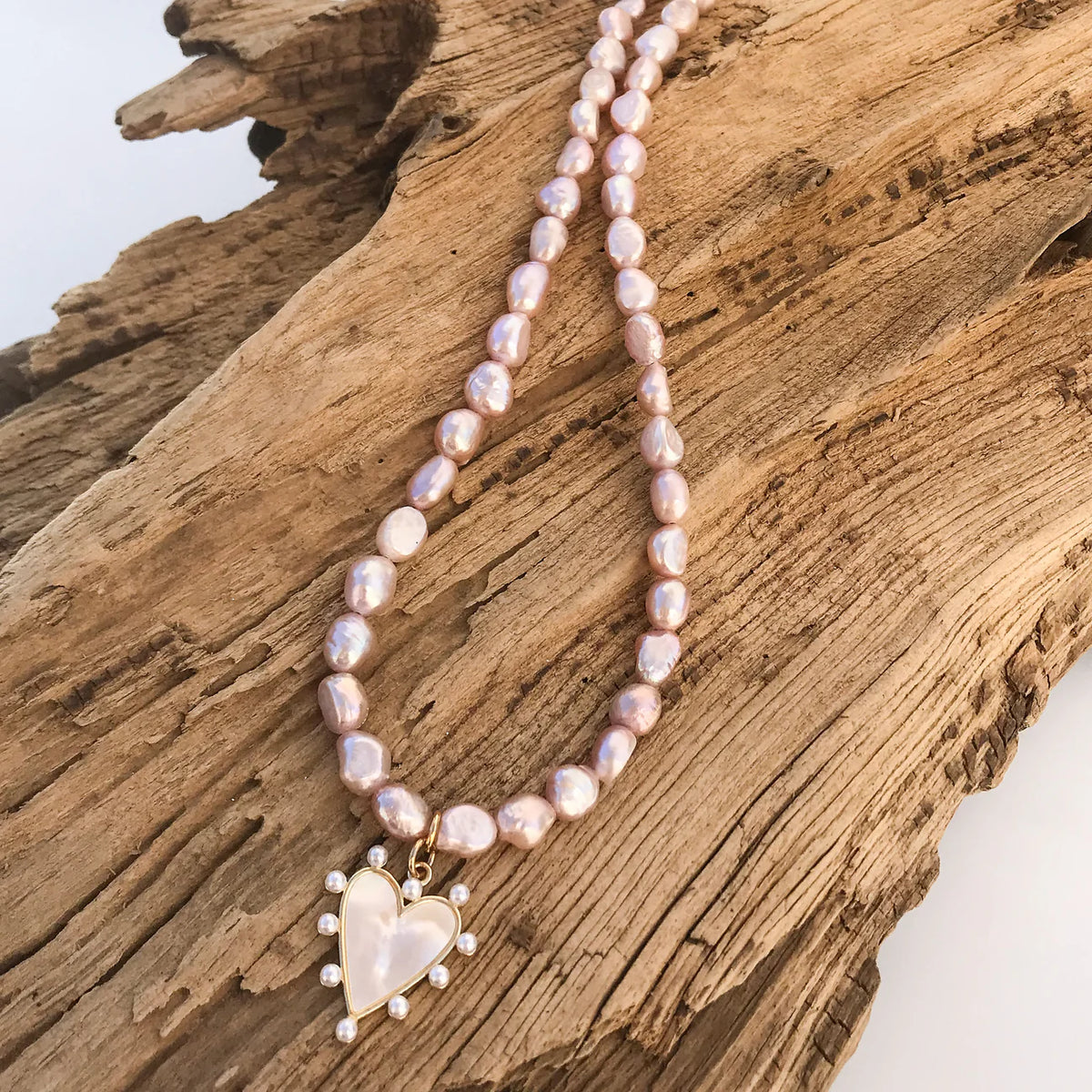 Pearl Studded MOP Heart
