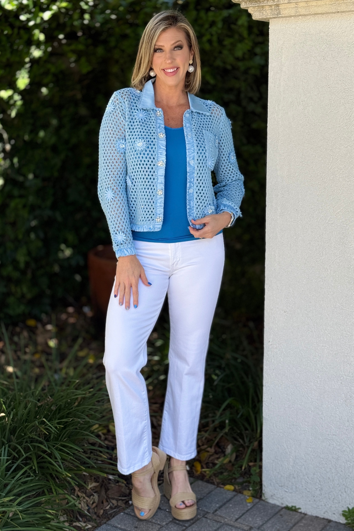 summer layering jacket with texture