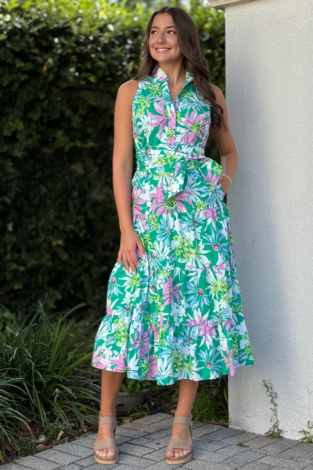 apple green midi dress Out Of Town Green Apple Print Midi Dress, X-Small - The Mint Julep Boutique