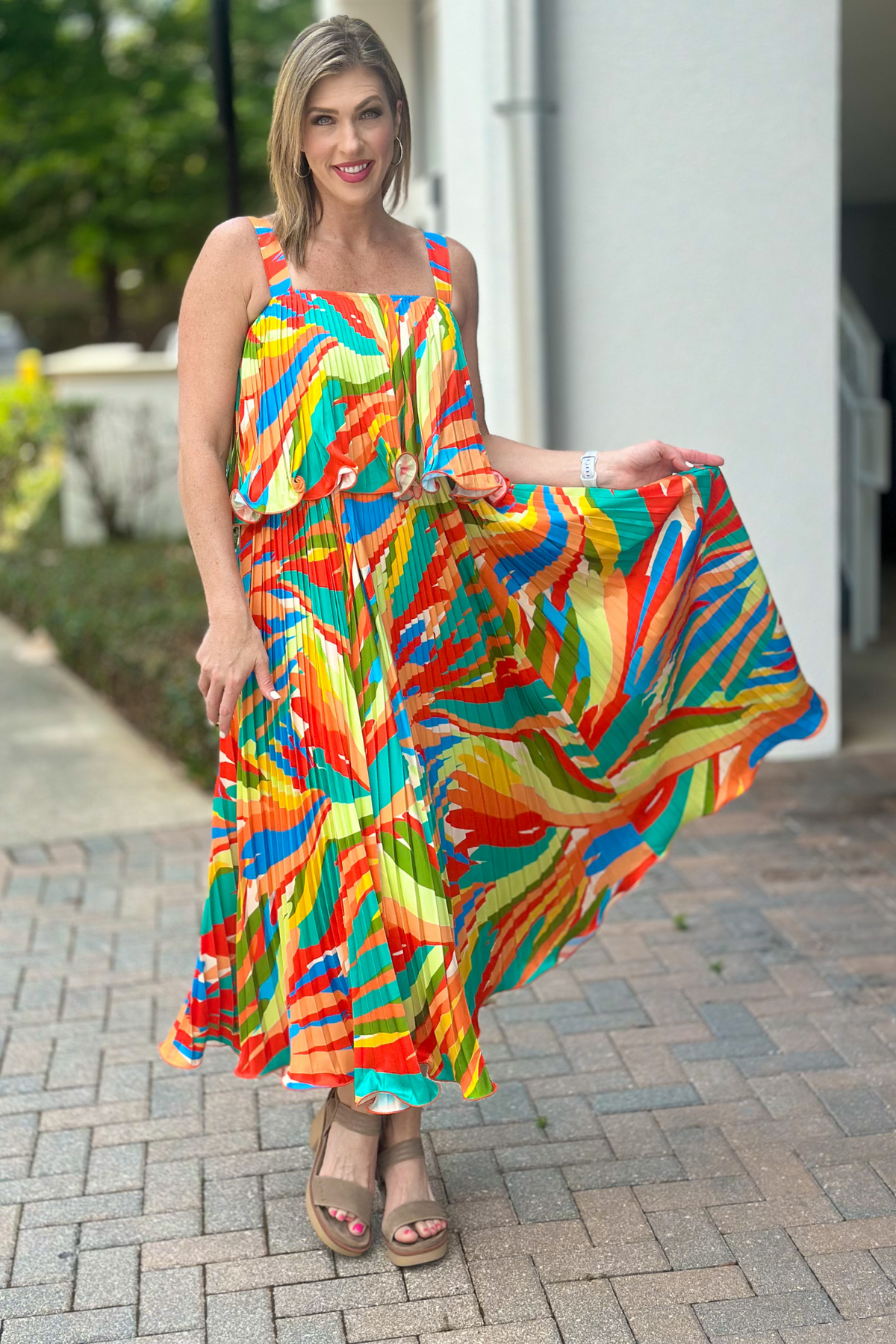 Playful Ruffles Pink Summer Maxi Dress Playful Ruffles Pink Summer Maxi Dress