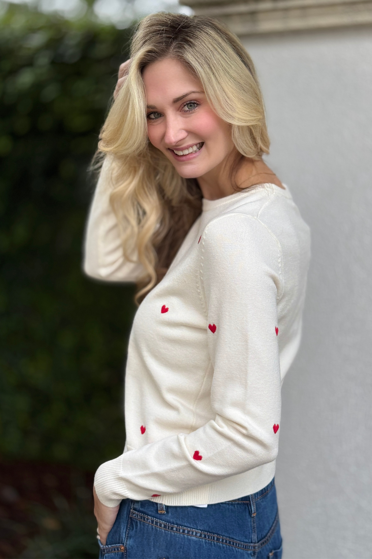 Boutique heart sweater for women casual outfit