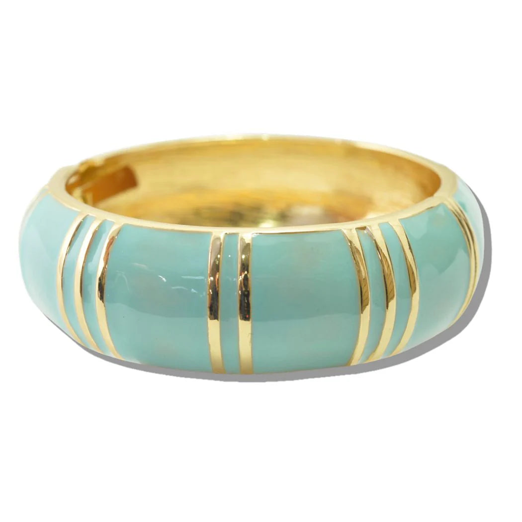 ENAMEL ROUND HINGED BANGLE BRACELET