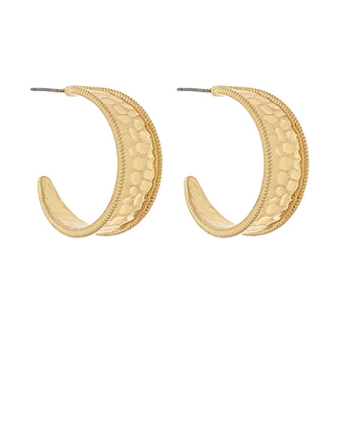 Hammered Metal Hoop Earrings