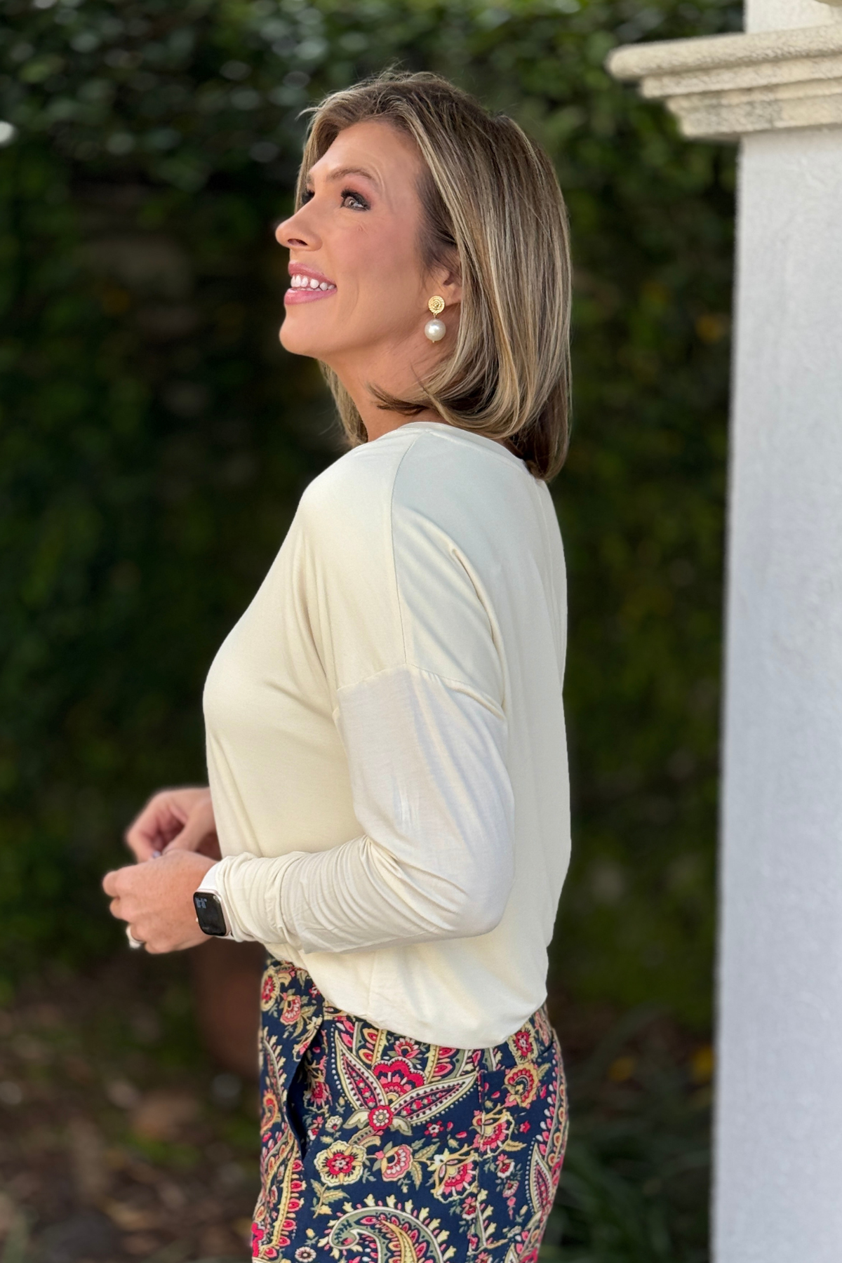 Double lined women’s bamboo top with long sleeves
