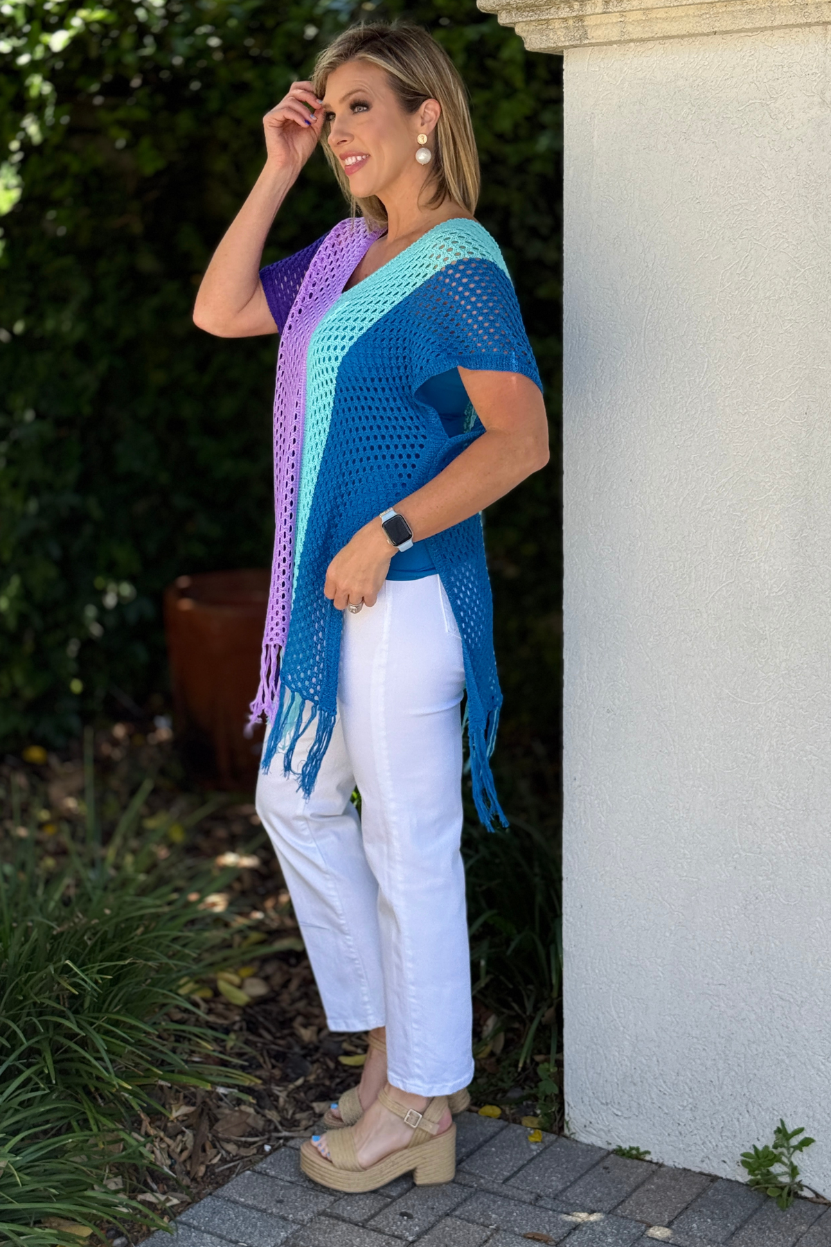 v neck crochet beach cover up women