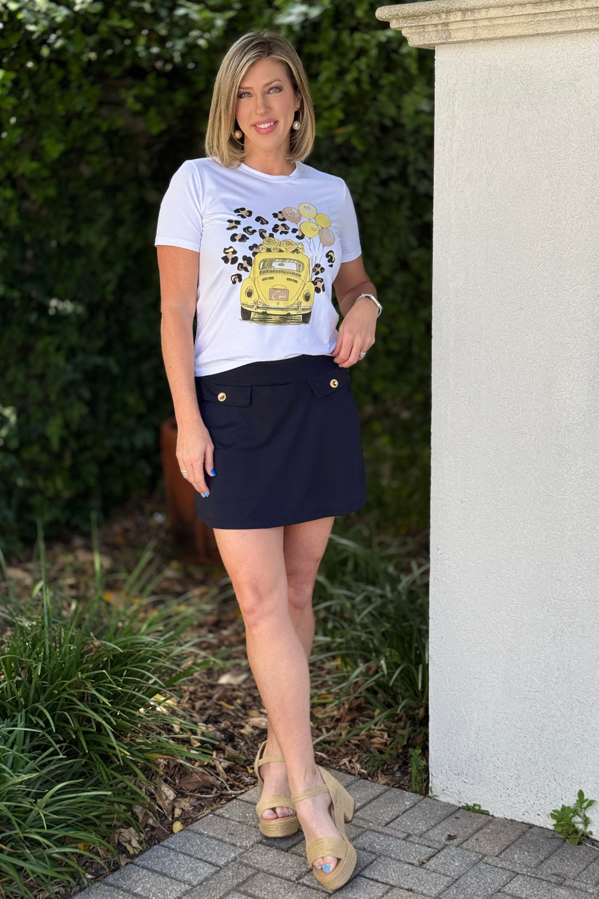 black athletic skort front view