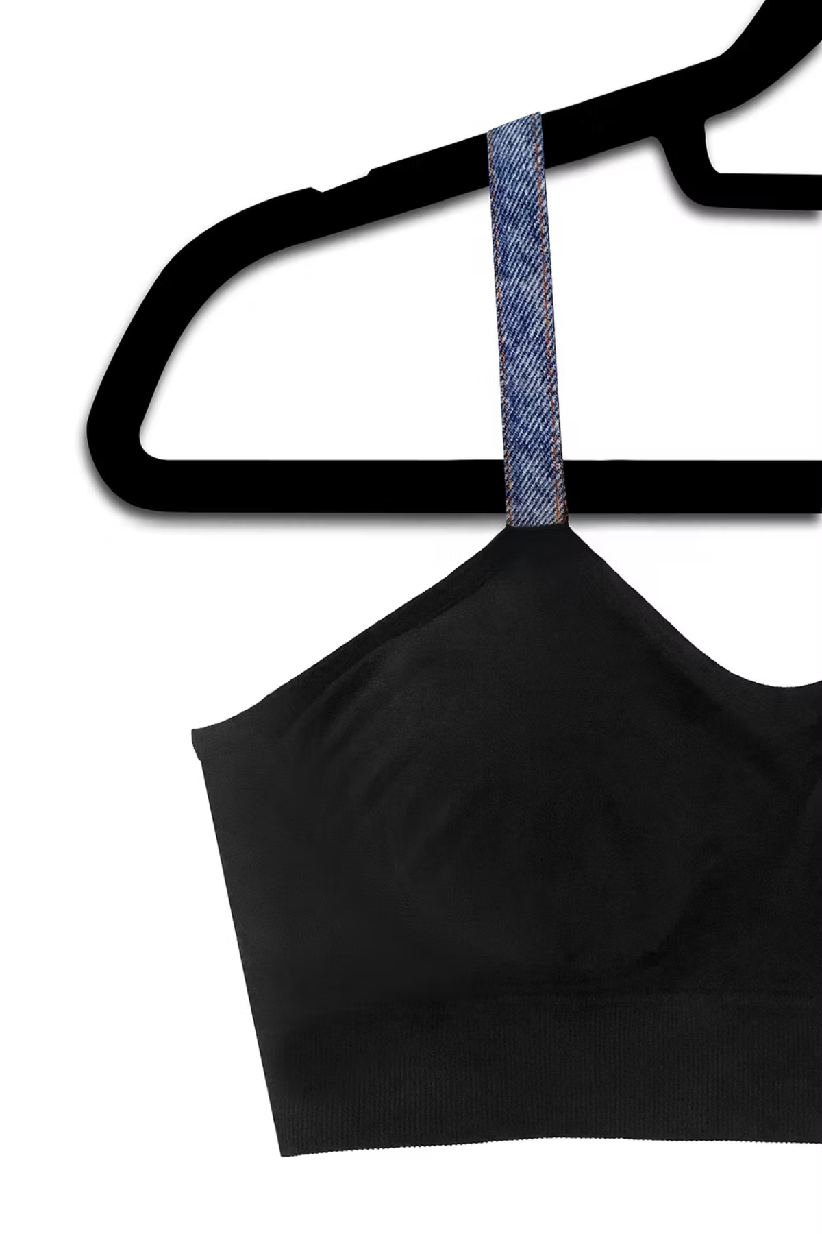 Strap-Its black denim strap bralette