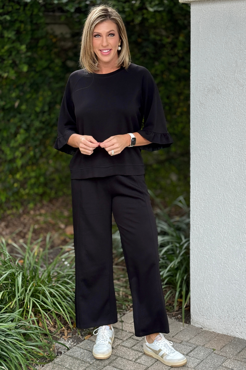 Women’s black two piece bamboo matching set