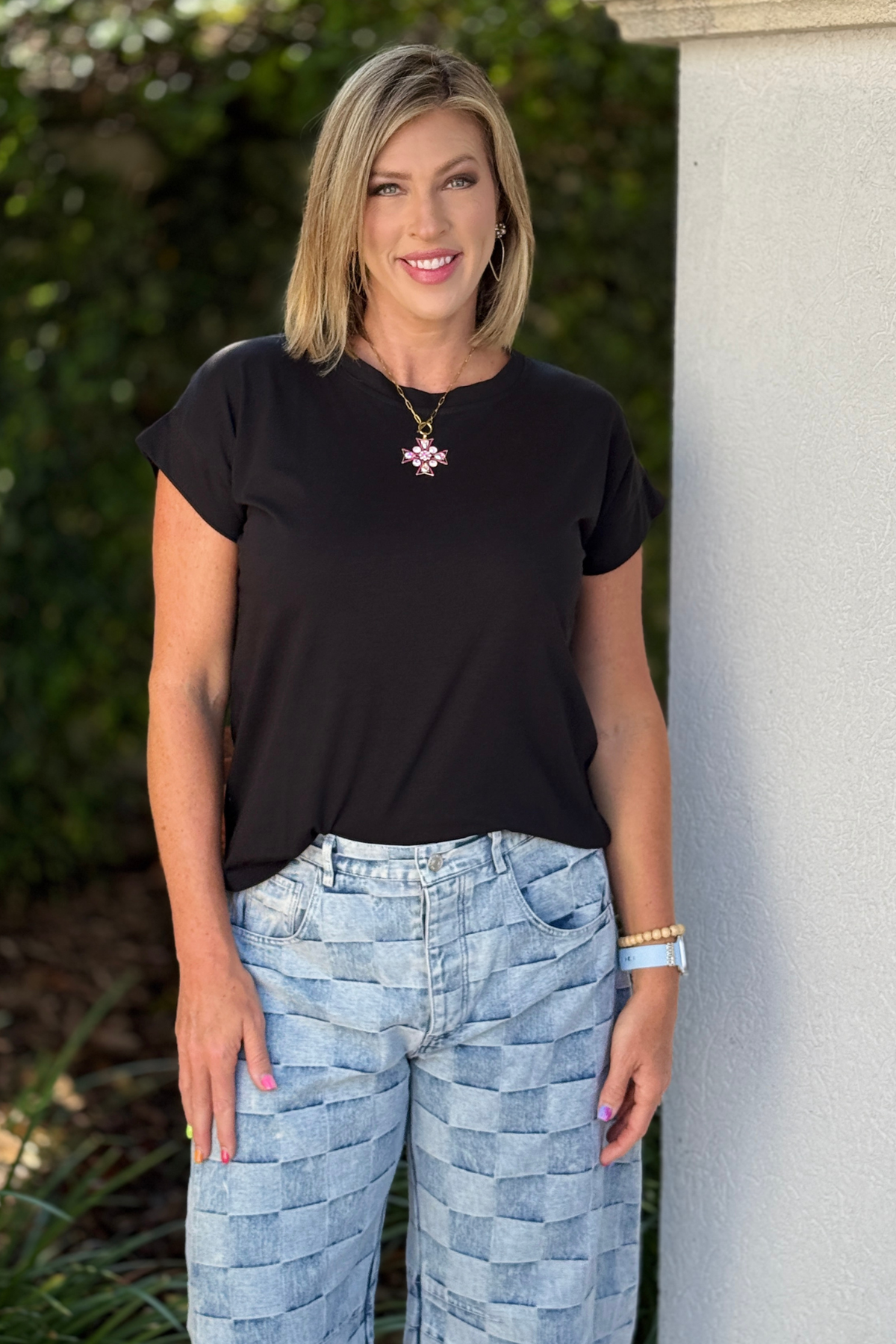 Essential Ease Tee in Black front view