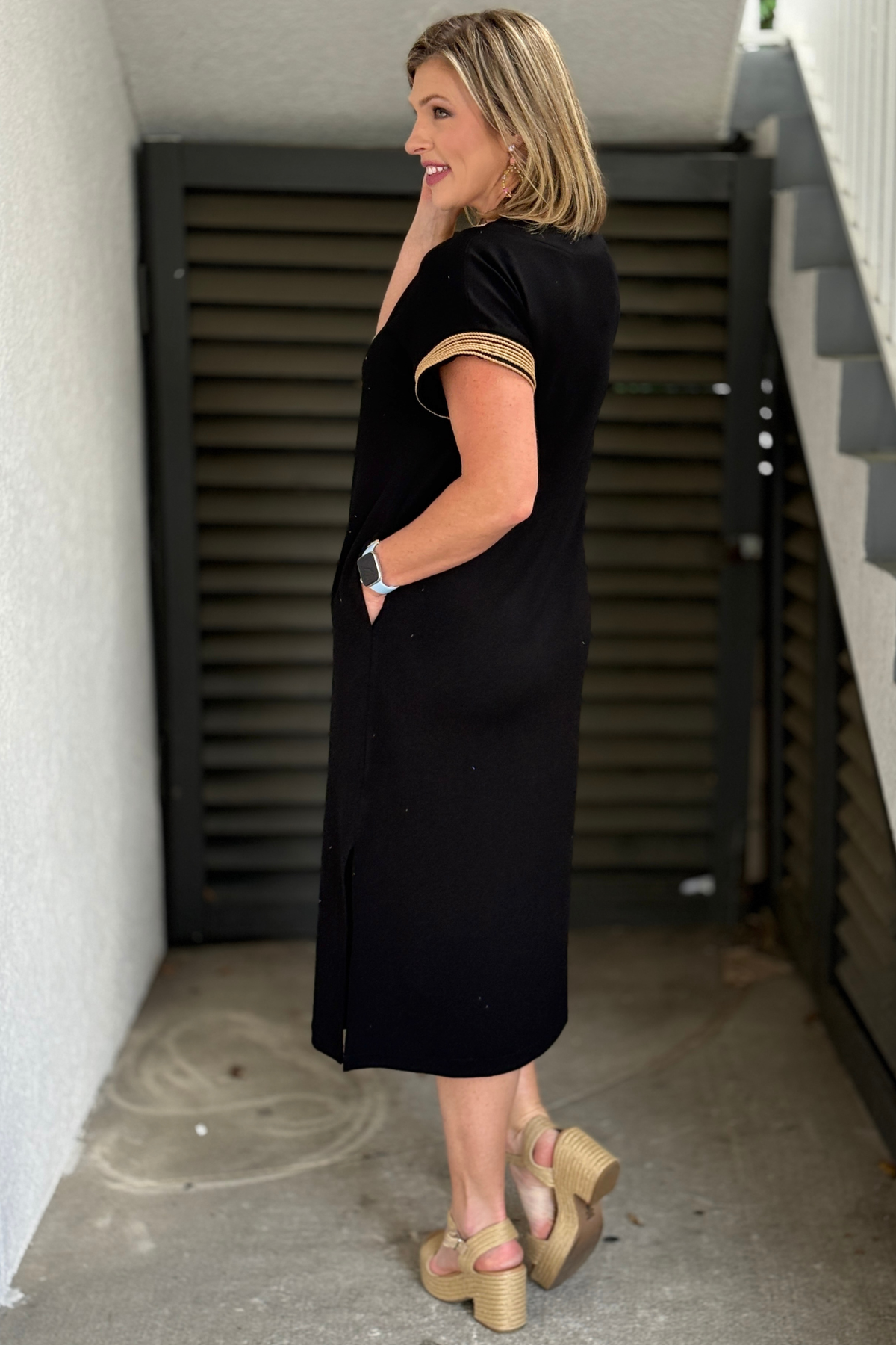Briar Black Embroidered Midi Dress | Chic Everyday Dress with Pockets Women's Clothing Boutique | The Pink Nickel Briar Black Embroidered Midi Dress | Chic Everyday Dress with Pockets Women's Clothing Boutique | The Pink Nickel