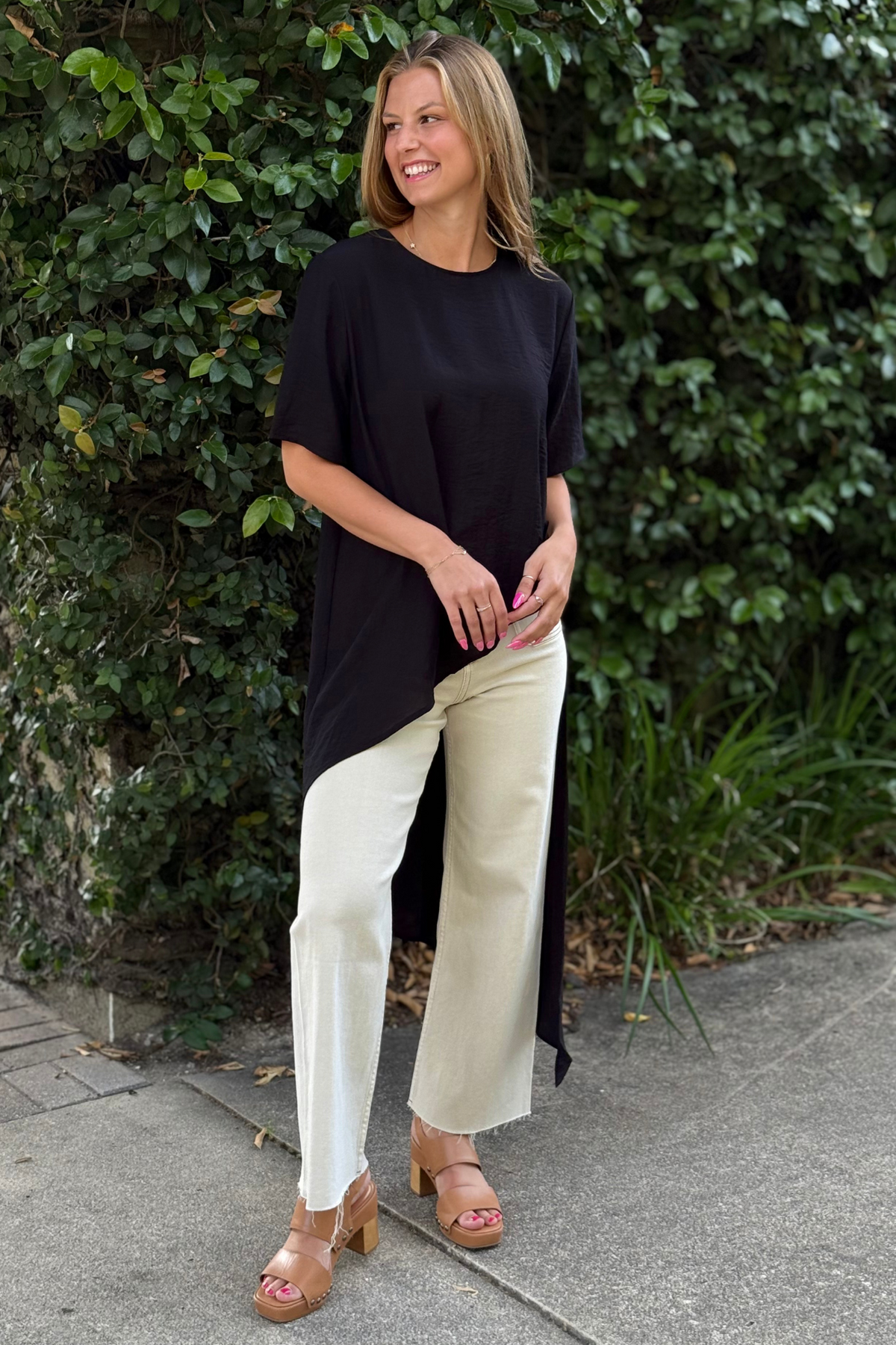 Harper Asymmetrical Everyday Top in Black
