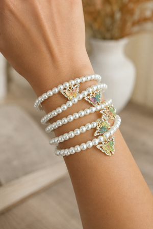 Flutter & Pearl Butterfly Bracelet Set