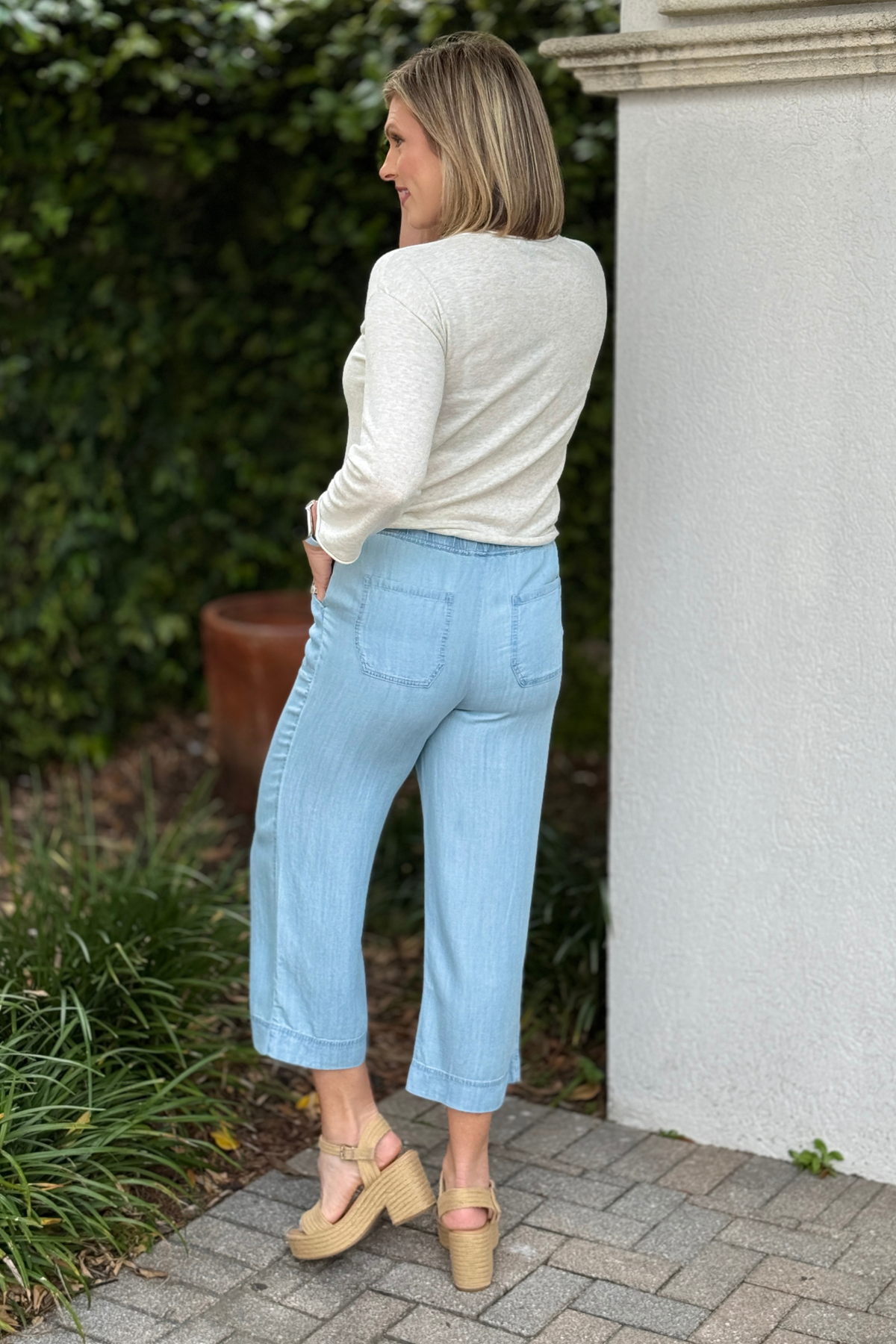 Soft breathable tencel pants styled with floral top