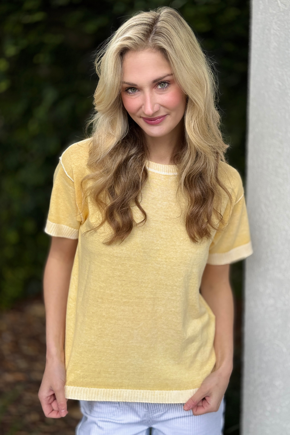 Sunshine Reverse Print Lightweight Sweater by Charlie B