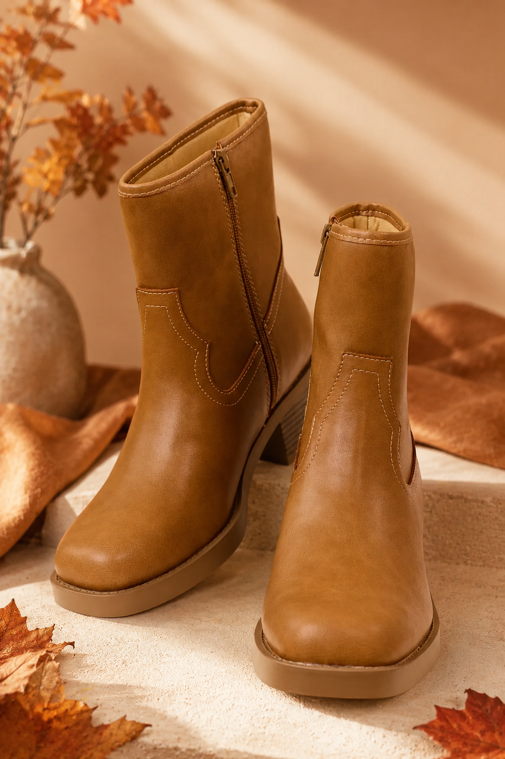 Take Me Anywhere Faux Leather Boot in Dark Natural