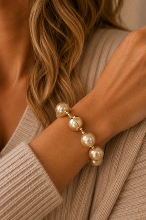 Golden Glow Magnetic Beaded Bracelet
