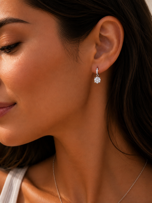 Dazzling Drop Moissanite Huggie Earrings