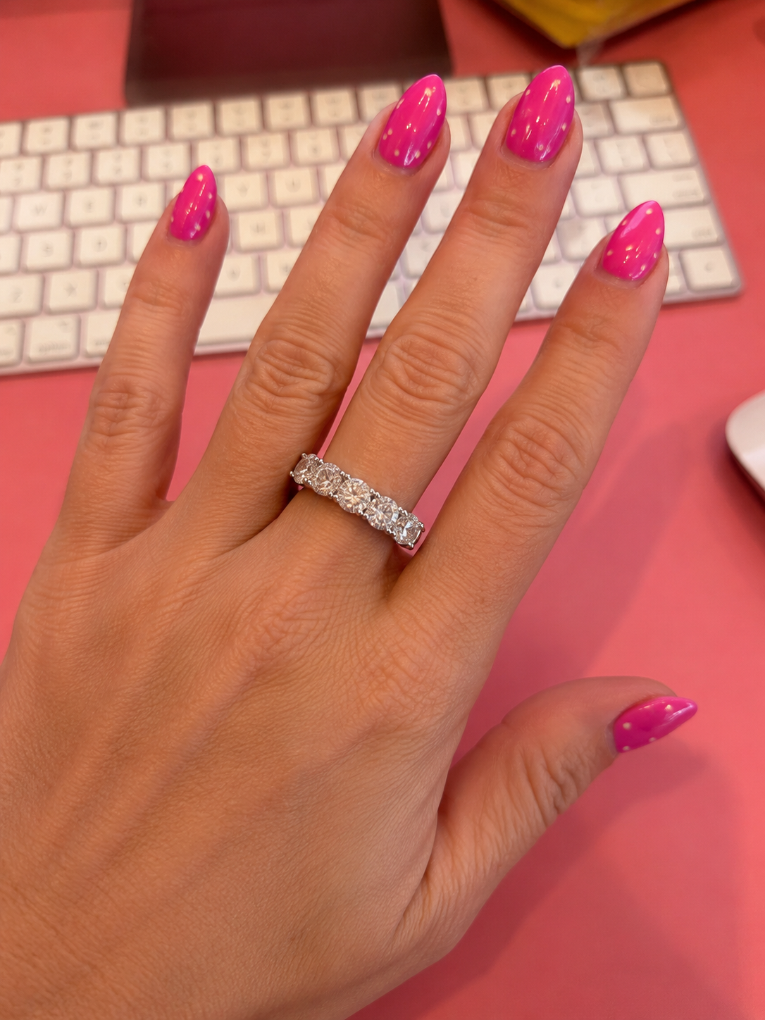 Radiant Row Moissanite Band Ring