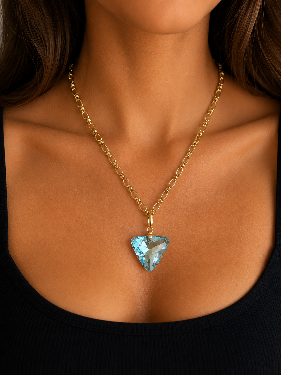 Azure Prism Removable Charm Necklace