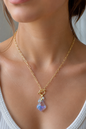 Iridescent Grace Crystal Charm Necklace