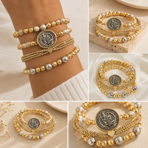 Golden Grace Layered Bracelet Stack