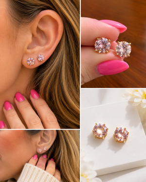 The Blush Sparkle Moissanite Studs