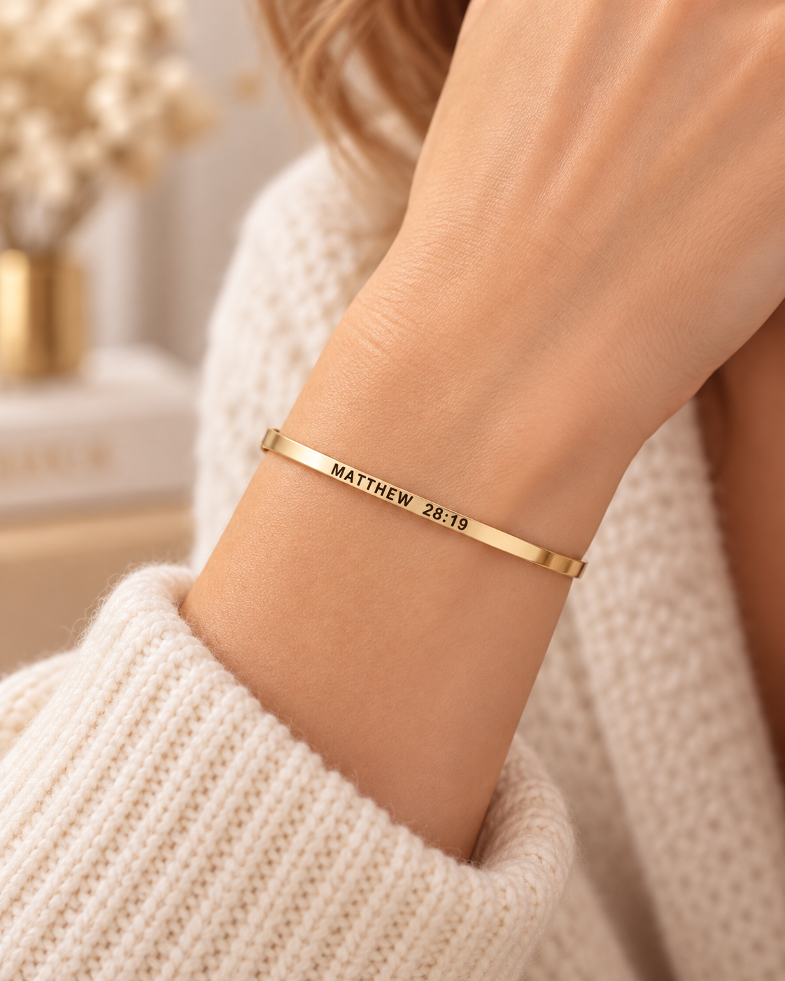 Matthew 28:19 Faith Bracelet – Gold