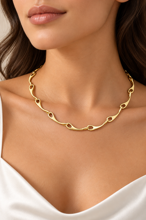Hardware Link Metal Short Necklace
