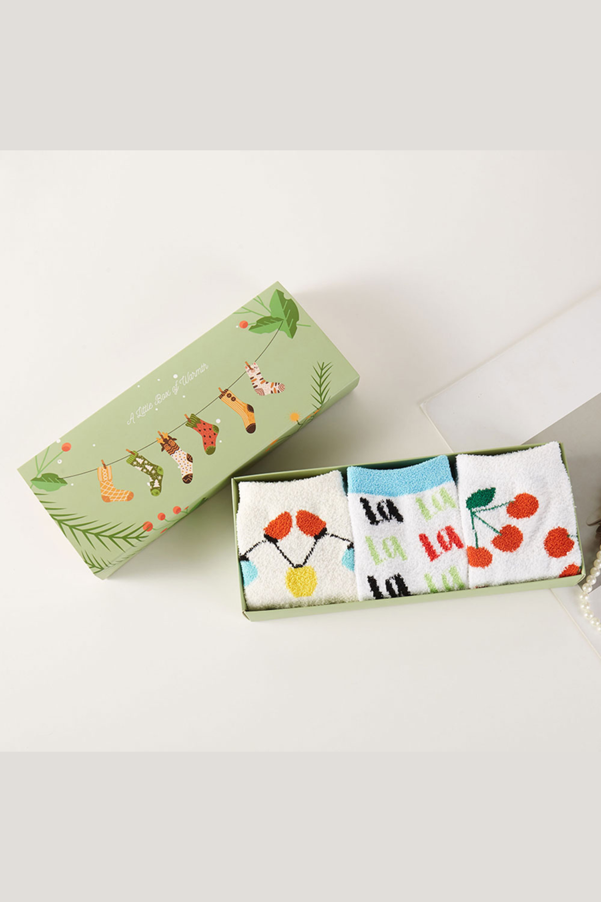 The Merry & Bright Cozy Socks Gift Box (3-Pair Holiday Set)