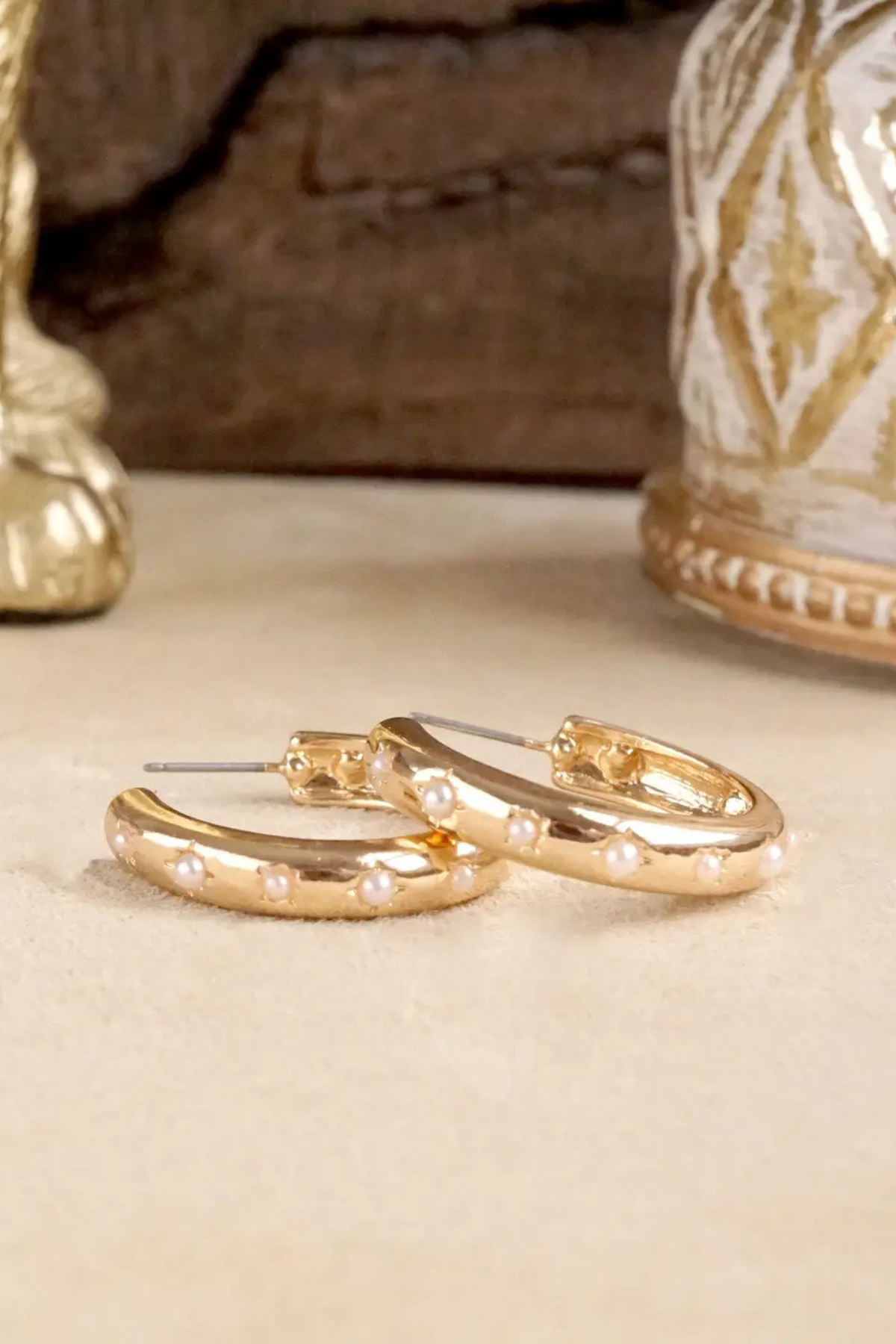 Classic Bubble Hoops in Pearls