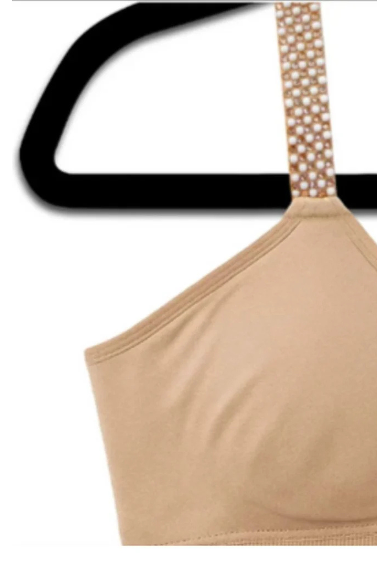 Strap It Pearl Crystal Strap Bra in Nude