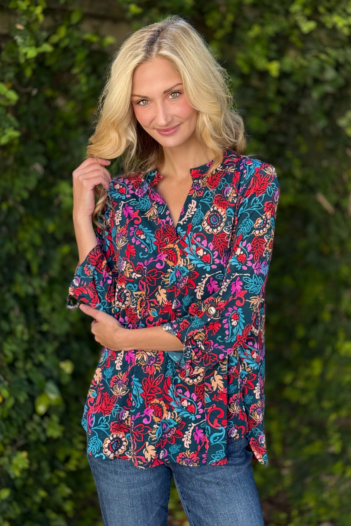 The Jewel Teal Lizzy Top from TPN Collection