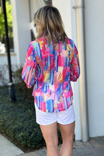 Damee Abstract Color Pop Printed Blouse