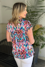 TPN: Crazy For Chevron Printed Short Sleeve Top